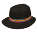 Tropical Trends Wavy Brim Cloche Cloche Dorfman Hat Co. WSlp186BK Black  