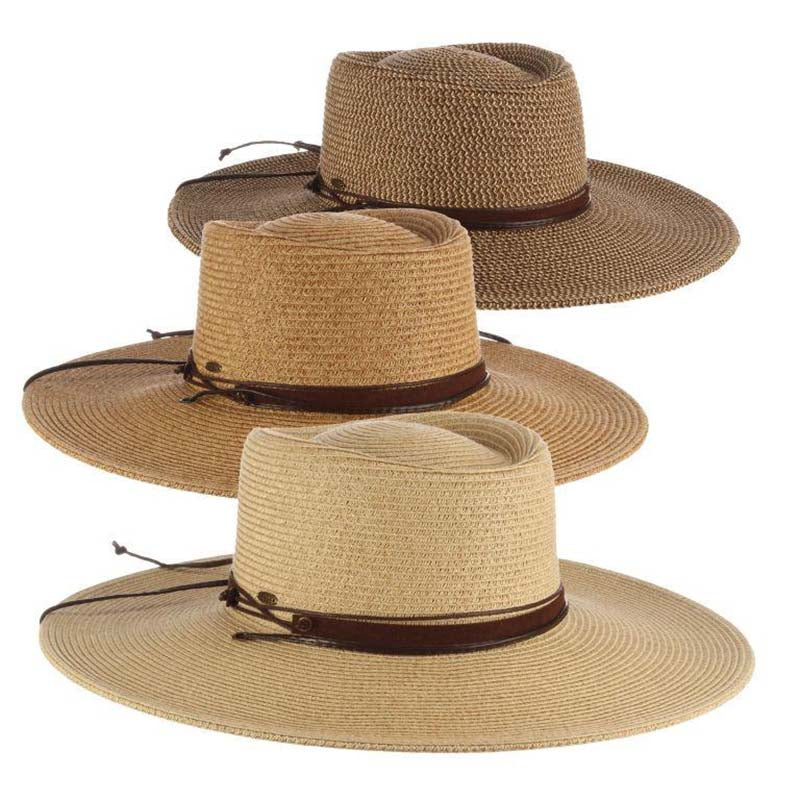 Brown Cowboy Hat Gambler Hat With Buckle Gaucho Hat Wide Brim