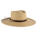 Wide Brim Gaucho Hat with Chin Cord - Scala Hats Bolero Hat Scala Hats LP280-NAT Natural  