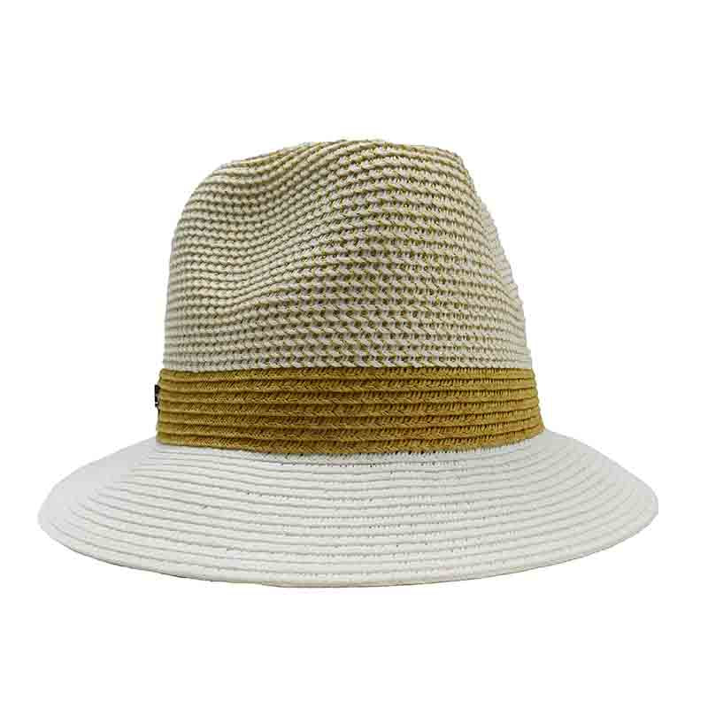 Lurex Fedora with Contrast Color Brim - John Callanan Fedora Hat Callanan Hats cr335wh White Medium (57 cm) 