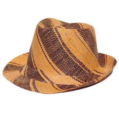 Madagascar Raffia Pinstripe Fedora Hat, Fedora Hat - SetarTrading Hats 