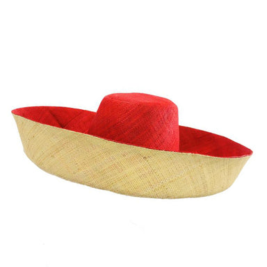 Madagascar Raffia Extra Wide Brim Two Tone Beach Hat, Kettle Brim Hat - SetarTrading Hats 