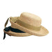 Marino Hand Crocheted Raffia Up Turned Brim Hat - Scala Collezione Kettle Brim Hat Scala Hats lr103bk Black band  
