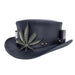 Marlow Leather Top Hat IT'S LIT, Black - Steampunk Hatter Top Hat Head'N'Home Hats MWmarlowBS Black Small 