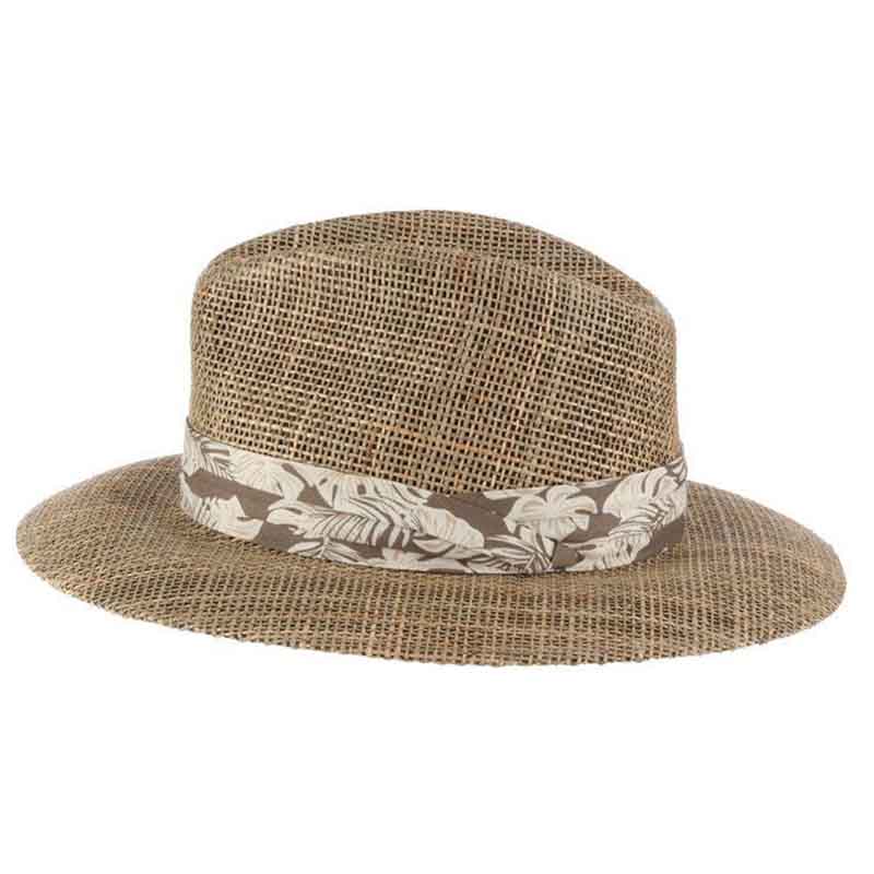 Matte Seagrass Safari Hat with Tropical Band - Scala Hats for Men Safari Hat Scala Hats    