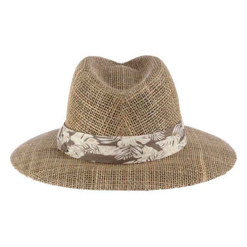 Matte Seagrass Safari Hat with Tropical Band - Scala Hats for Men Safari Hat Scala Hats    