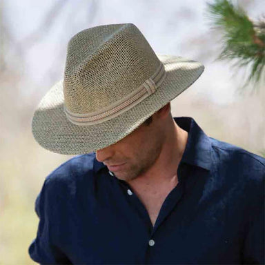 Matte Toyo Safari Hat with Ribbon Band Overlay - Scala Hats for Men, Safari Hat - SetarTrading Hats 