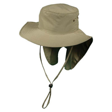 Supplex® Nylon Boonie with Sun Shield - DPC Outdoor Hats Cap Dorfman Hat Co. mc117fs Fossil S/M (56 - 57 cm) 