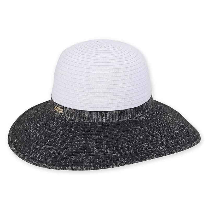 Metallic Shimmer Ribbon Backless Facesaver Hat - Sun 'N' Sand Hats Facesaver Hat Sun N Sand Hats HH2412B Black Medium (57 cm) 