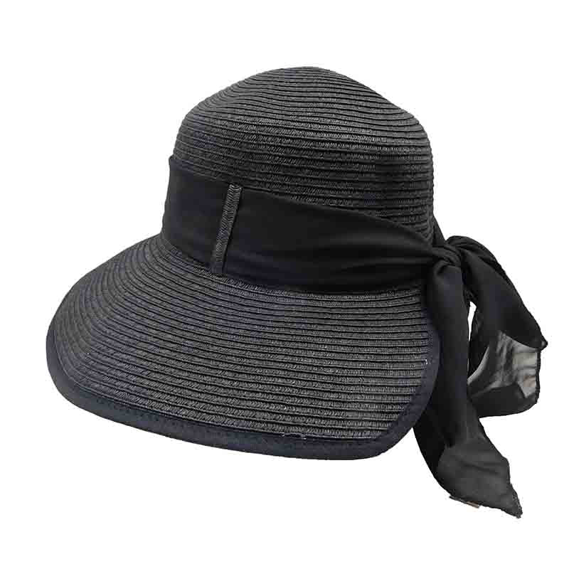 Facesaver Hat with Scarf - Milani Hats Facesaver Hat Milani Hats BB0037BK Black Medium (57 cm) 