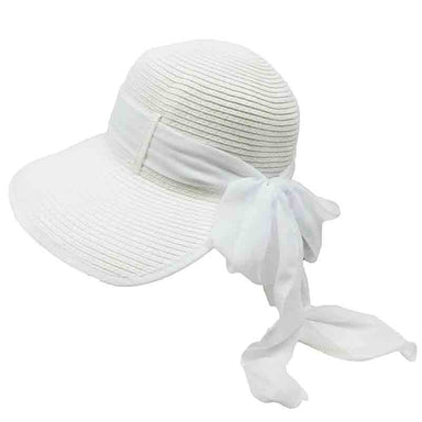 Facesaver Hat with Scarf - Milani Hats Facesaver Hat Milani Hats BB0037WH White Medium (57 cm) 