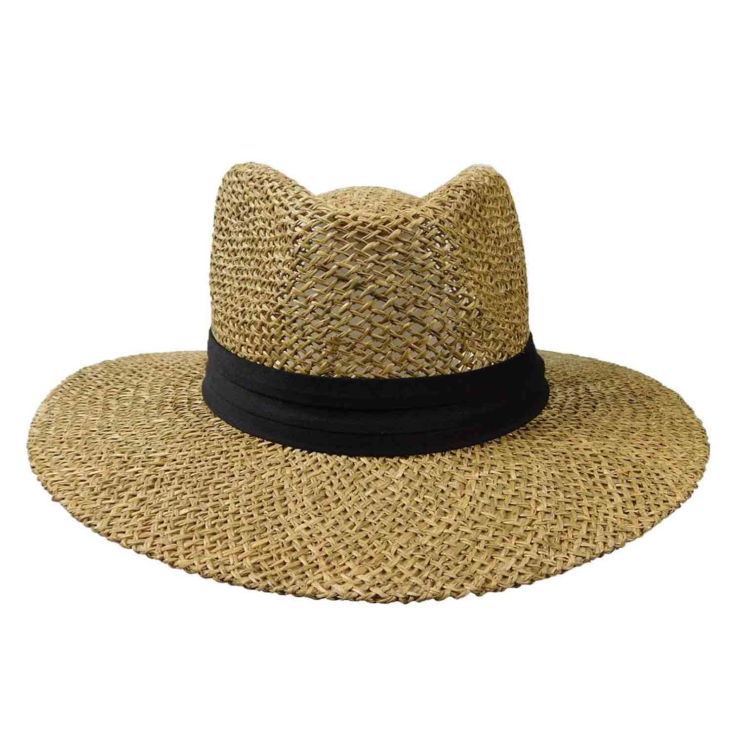 Sea Grass Safari Hat with Black Band - Milani Hats Safari Hat Milani Hats    