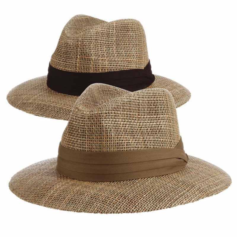 Matte Seagrass Safari Hat with 3-Pleat Cotton Band - Scala Hats Safari Hat Scala Hats MS431ols Olive S/M ( 56 - 57 cm) 