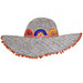 Zig Zag Woven Bohemian Hat with Pom Pom Brim  - America and Beyond Wide Brim Hat America and Beyond    
