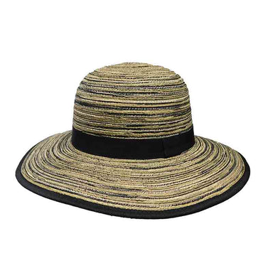 Multitone Polybraid Sun Hat - Milani Hats Wide Brim Sun Hat Milani Hats BB0065bk Black Medium (57 cm) 