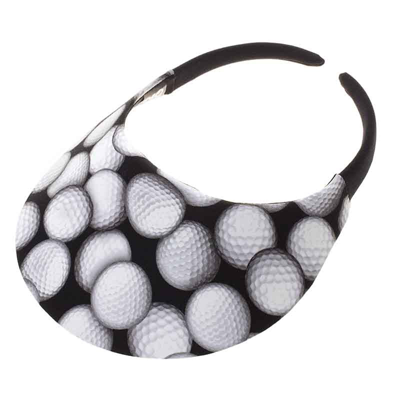 No Headache® Midsize Clip On Golf Print Sun Visor Visor Cap No Headache PFCM-G1 Black  