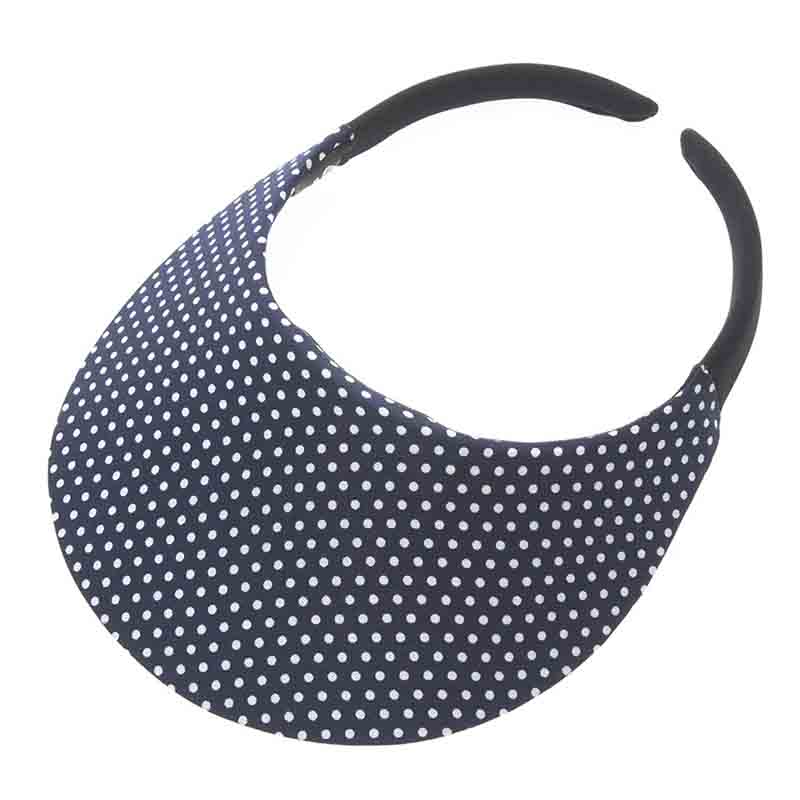 No Headache® Midsize Clip On Polka Dot Sun Visor Visor Cap No Headache PFCM-DOT7 Navy/White