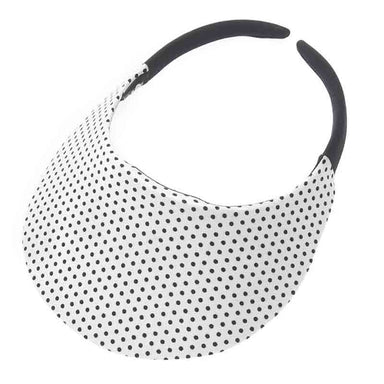 No Headache® Midsize Clip On Polka Dot Sun Visor Visor Cap No Headache PFCM-DOT3 White/Black  