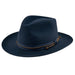 Nubuck Wool Felt Teardrop Fedora - Vintage Biltmore Hats USA Fedora Hat Biltmore Hats BFNV90NUBU3002GL Navy Large (59 cm) 