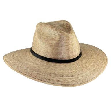 Large Brim Palm Leaf Safari Hat, M to 2XL - JSA Safari Hat Jeanne Simmons Accessories js6664darkm Burnt Palm Medium (57 cm)