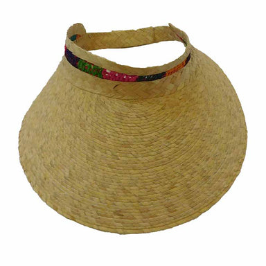 Palm Straw Wide Brim Women's Sun Visor - Texas Gold Hats Visor Cap Texas Gold Hats