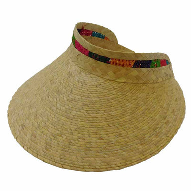 Palm Straw Wide Brim Women's Sun Visor - Texas Gold Hats Visor Cap Texas Gold Hats jr7314m Multicolor