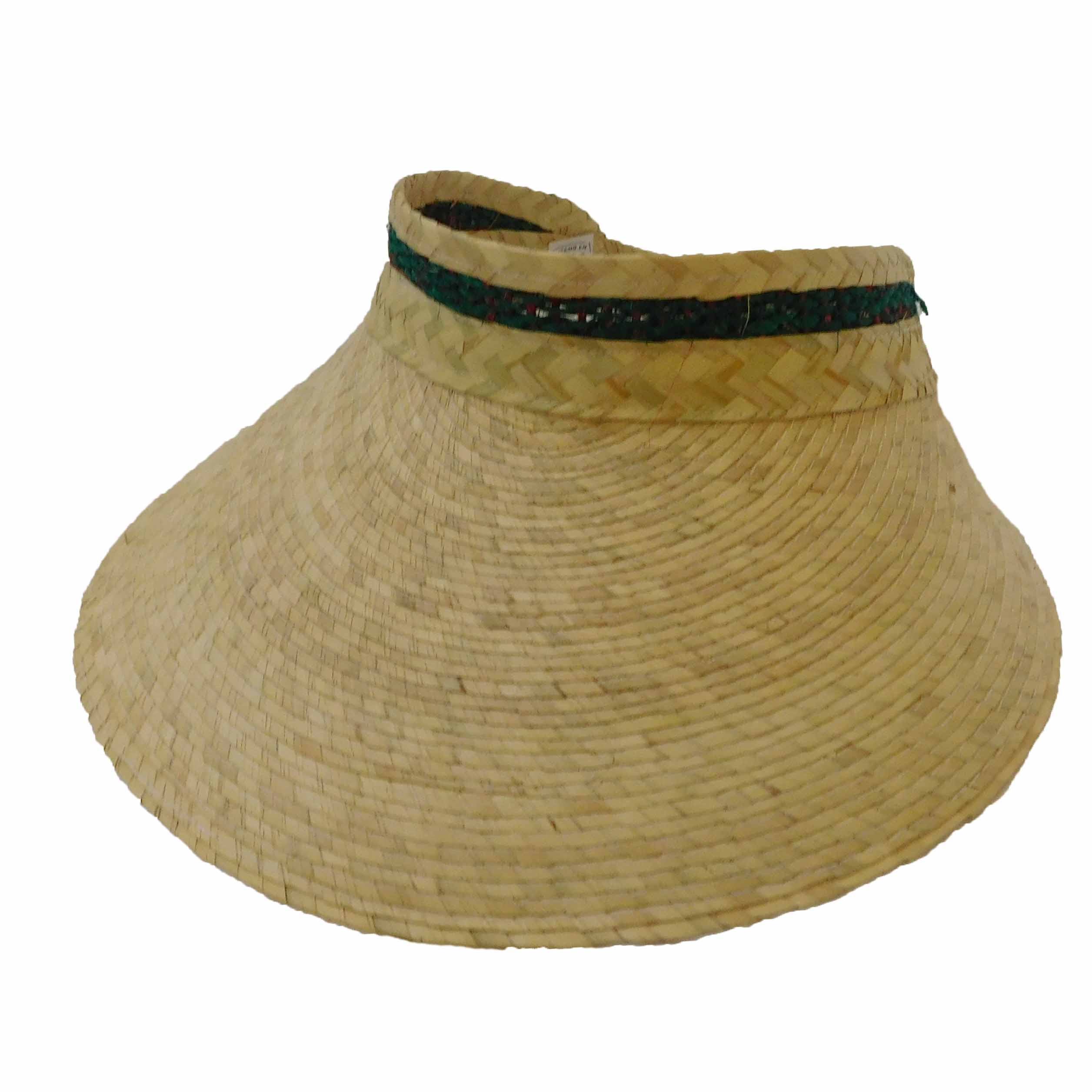 Palm Straw Wide Brim Women's Sun Visor - Texas Gold Hats Visor Cap Texas Gold Hats jr7314g Green  