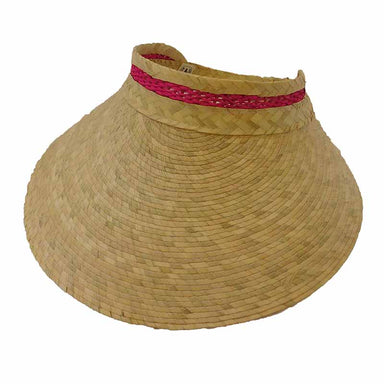 Palm Straw Wide Brim Women's Sun Visor - Texas Gold Hats Visor Cap Texas Gold Hats jr7314r Red  