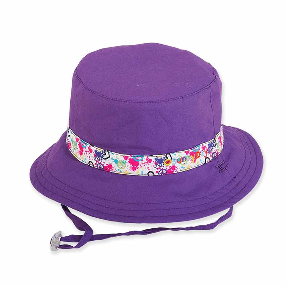 Small Heads Peace Splatter Reversible Cotton Bucket Hat - Sunny Dayz™ Bucket Hat Sun N Sand Hats    
