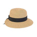 Petite Asymmetrical Brim Sun Hat - Sunny Dayz™ Wide Brim Hat Sun N Sand Hats HK214A Natural Small (54 cm) 