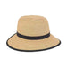 Petite Backless Facesaver Hat for Small Heads - Sunny Dayz™ Hats Facesaver Hat Sun N Sand Hats HK216A Natural / Black Small (54 cm) 