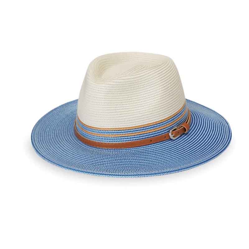 Petite Kristy Fedora Hat - Wallaroo Hats for Small Heads Safari Hat Wallaroo Hats PKRIBL Ivory/Ice Blue Small (55 cm) 