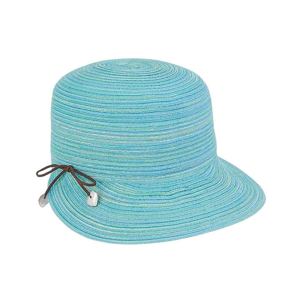 Petite Polybraid Brim Cap with Metallic Thread - Sunny Dayz™ Cap Sun N Sand Hats HK276A Blue Small (55 cm) 