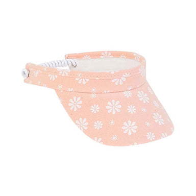 Petite Floral Print Cotton Sun Visor with Coil Closure - Sunny Dayz™ Visor Cap Sun N Sand Hats HK275B Pink  