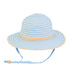 Petite Two Tone Ribbon Floppy Hat with Chin Strap - Sunny Dayz™ Wide Brim Sun Hat Sun N Sand Hats HK228B Blue Small (54 cm) 