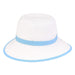 Petite Backless Facesaver Hat for Small Heads - Sunny Dayz™ Hats Facesaver Hat Sun N Sand Hats HK216B White / Blue Small (54 cm) 