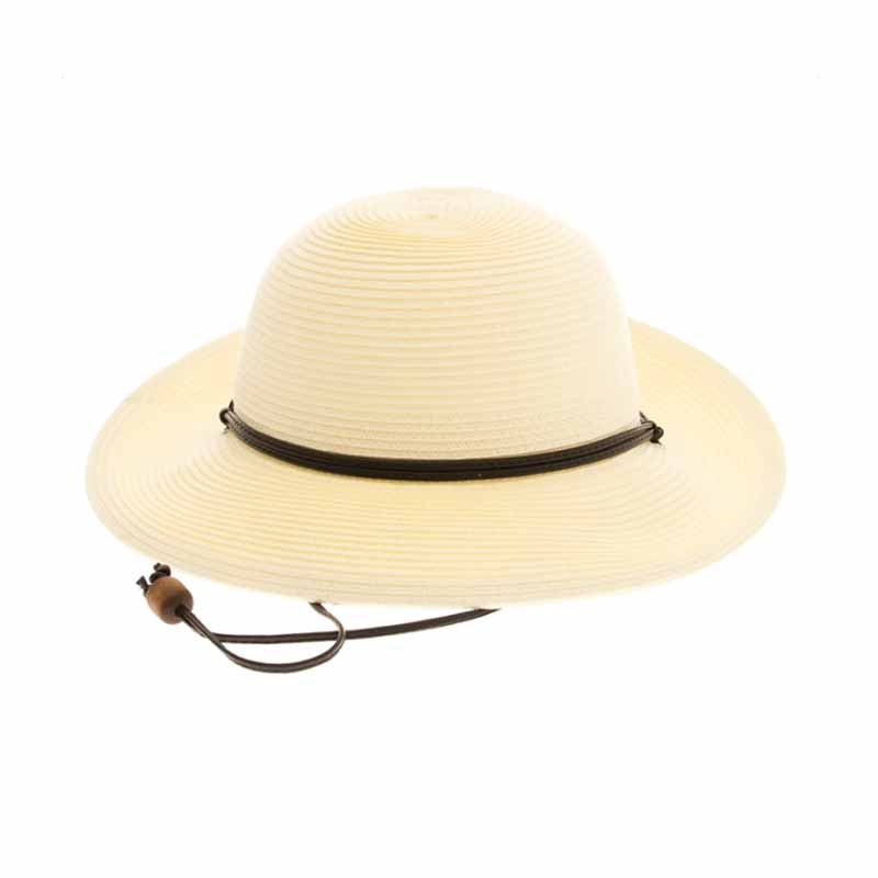 Petite Size Sun Hat with Chin Cord - Boardwalk Style, Wide Brim Sun Hat - SetarTrading Hats 