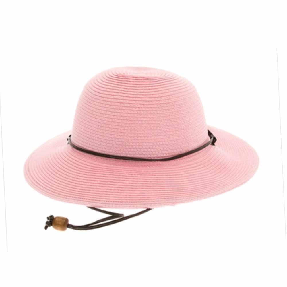 Petite Size Sun Hat with Chin Cord - Boardwalk Style, Wide Brim Sun Hat - SetarTrading Hats 