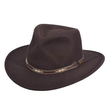Phoenix Crushable Water Repellent Wool Felt Outback Hat - Scala Hat Safari Hat Scala Hats    