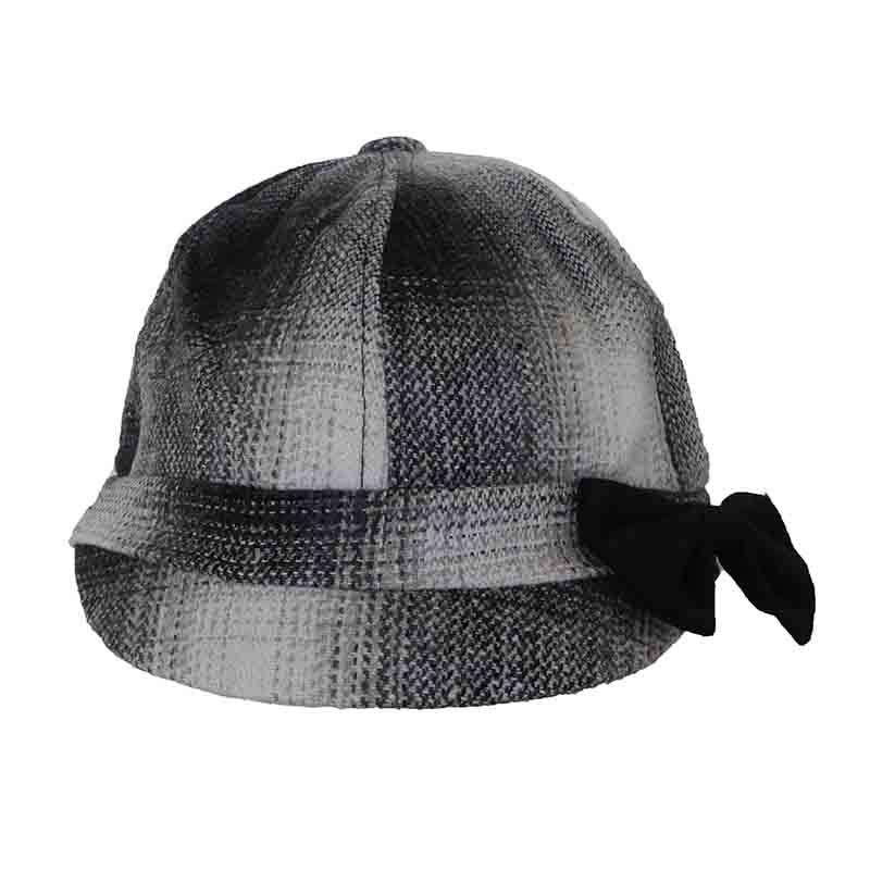 Plaid Jockey Cap with Bow by Jeanne Simmons Hats Cap Jeanne Simmons    