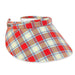 Plaid Large Bill Cotton Clip-On Sun Visor - Sun 'N' Sand Hats Visor Cap Sun N Sand Hats HH2241B Red  
