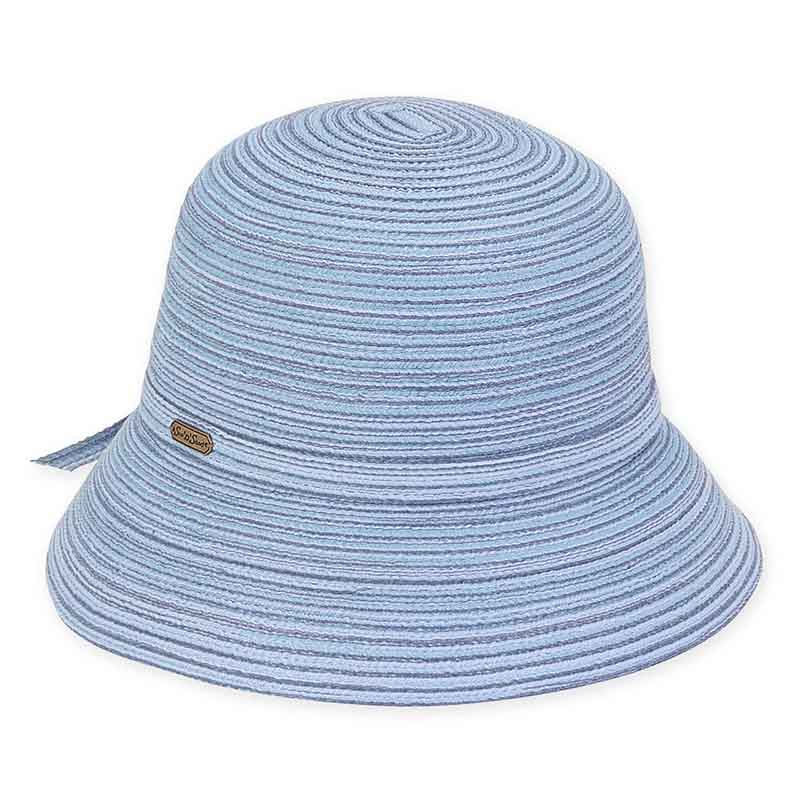 Small Brim Packable Polybraid Bucket Hat - Sun 'N' Sand Hats Cloche Sun N Sand Hats HH2390C Blue Mix Medium (57 cm) 