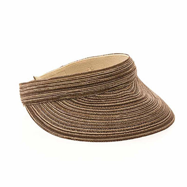 Multitone Polybraid Sun Visor - Boardwalk Style Visor Cap Boardwalk Style Hats da1824bn Brown