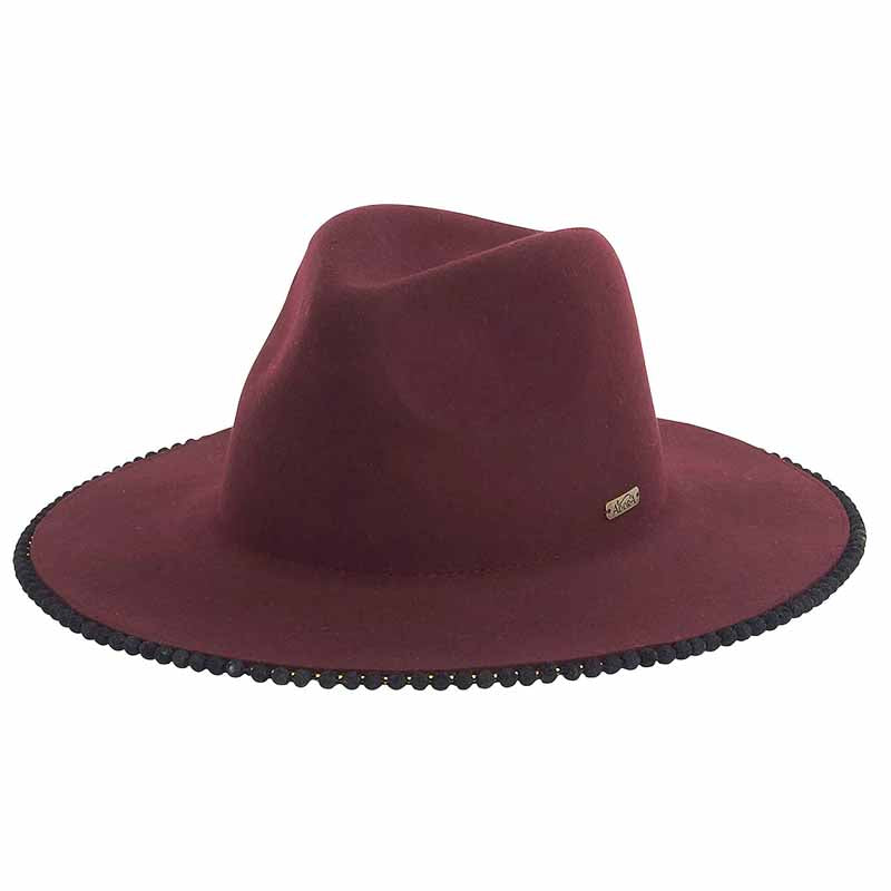 Poms & Beads Trimmed Floppy Brim Safari Hat - Women display picture 3