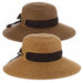 Primrose Straw Wide Brim Sun Hat - John Callanan Wide Brim Sun Hat Callanan Hats cr346bk Black tweed Medium (57 cm) 