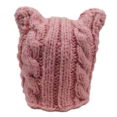 Pink Pussyhat Cable Knit Beanie by JSA, Beanie - SetarTrading Hats 