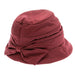 Quilted Cloche Hat with Bow and Tiny Bead Detail by DNMC Cloche Boardwalk Style Hats da3165 Wine Medium (57 cm) 