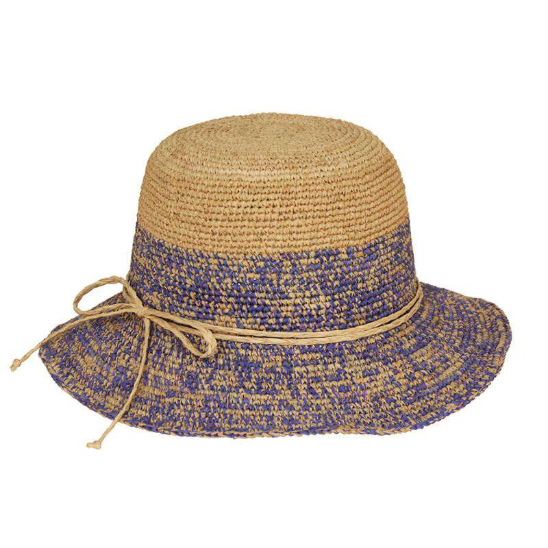 Two Tone Raffia Cloche Hat - Sophia Collection, Cloche - SetarTrading Hats 
