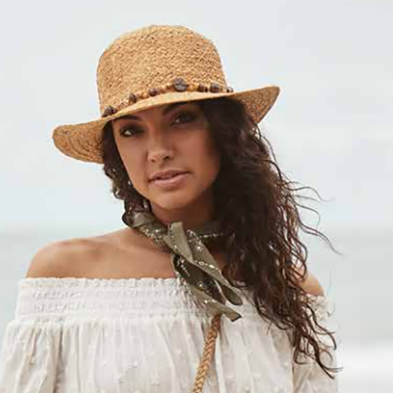 Ladies Natural Raffia Safari Pith Helmet - Cappelli Straworld