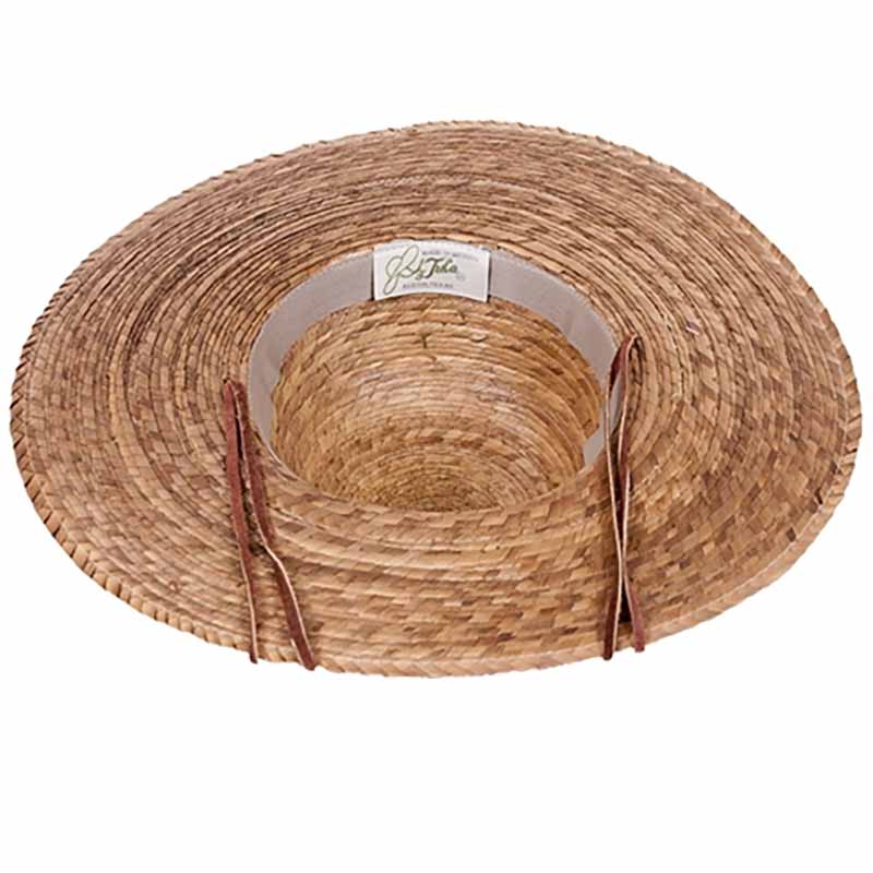 Elegant Palm Leaf Wide Brim Ranch Hat with Chin Strap - Tula Hats, Wide Brim Sun Hat - SetarTrading Hats 